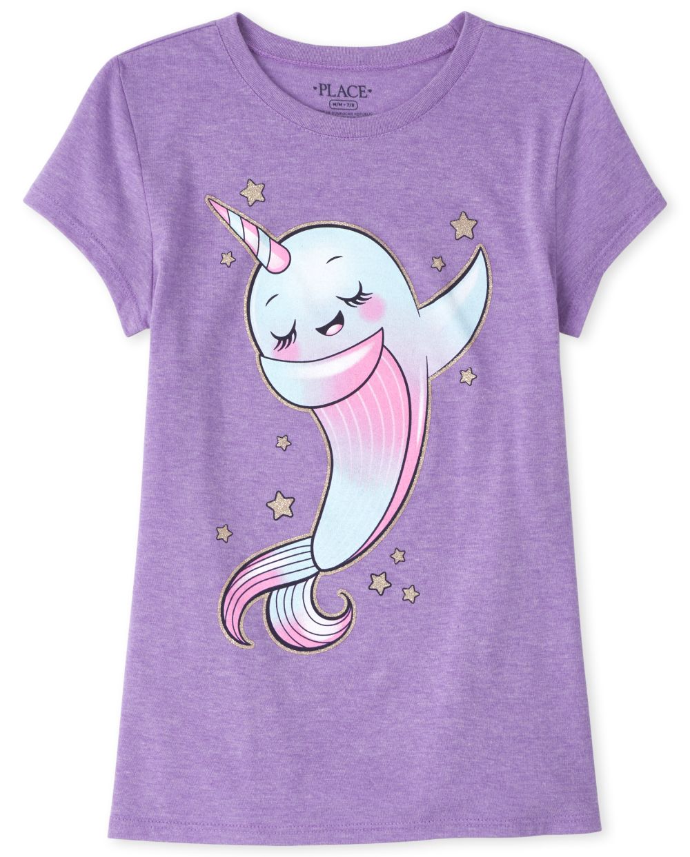 Girls Short Sleeve Narwhal Graphic Tee