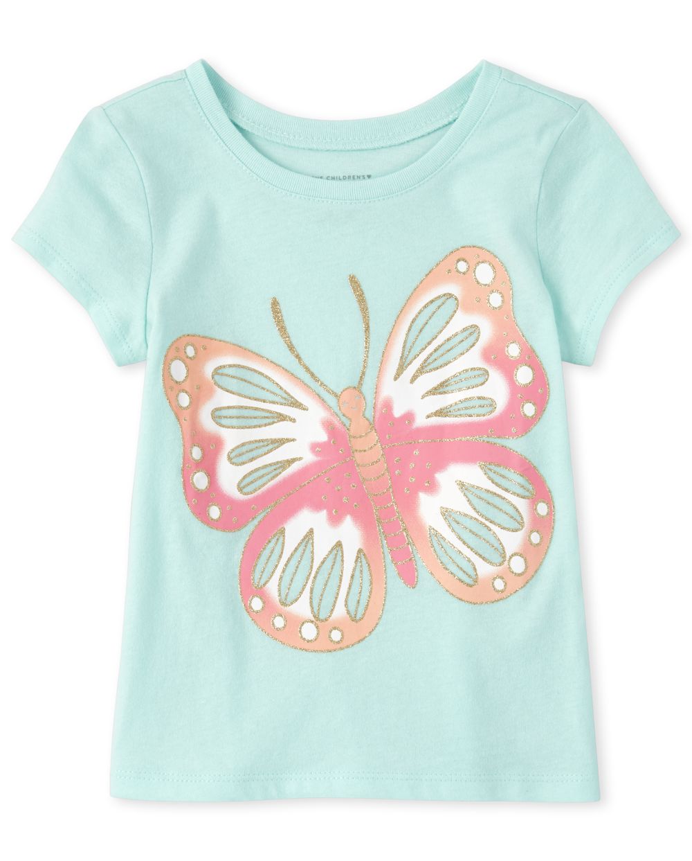Baby And Toddler Girls CRAZY 8 Short Sleeve Glitter Butterfly Graphic Tee