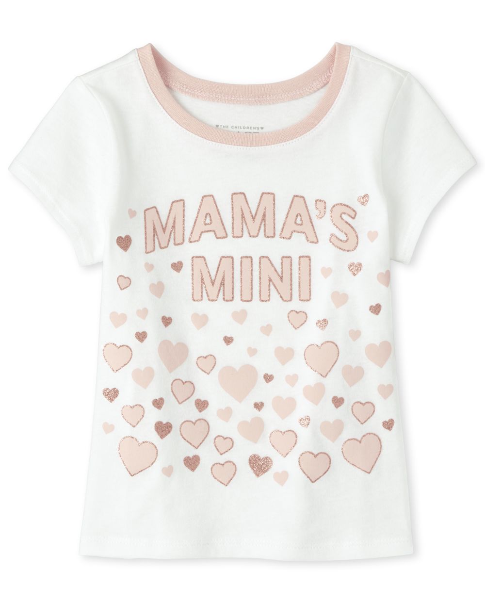 Baby And Toddler Girls Short Sleeve Glitter 'Mama's Mini' Hearts ...