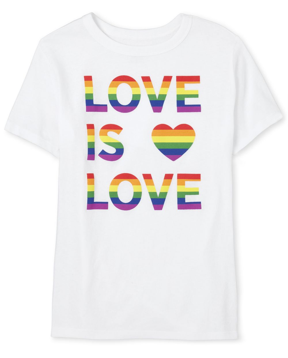 Unisex Kids Matching Family Short Sleeve Rainbow 'Love Is Love ...