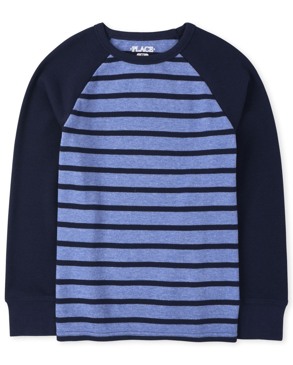 Boys Long Raglan Sleeve Striped Thermal Top