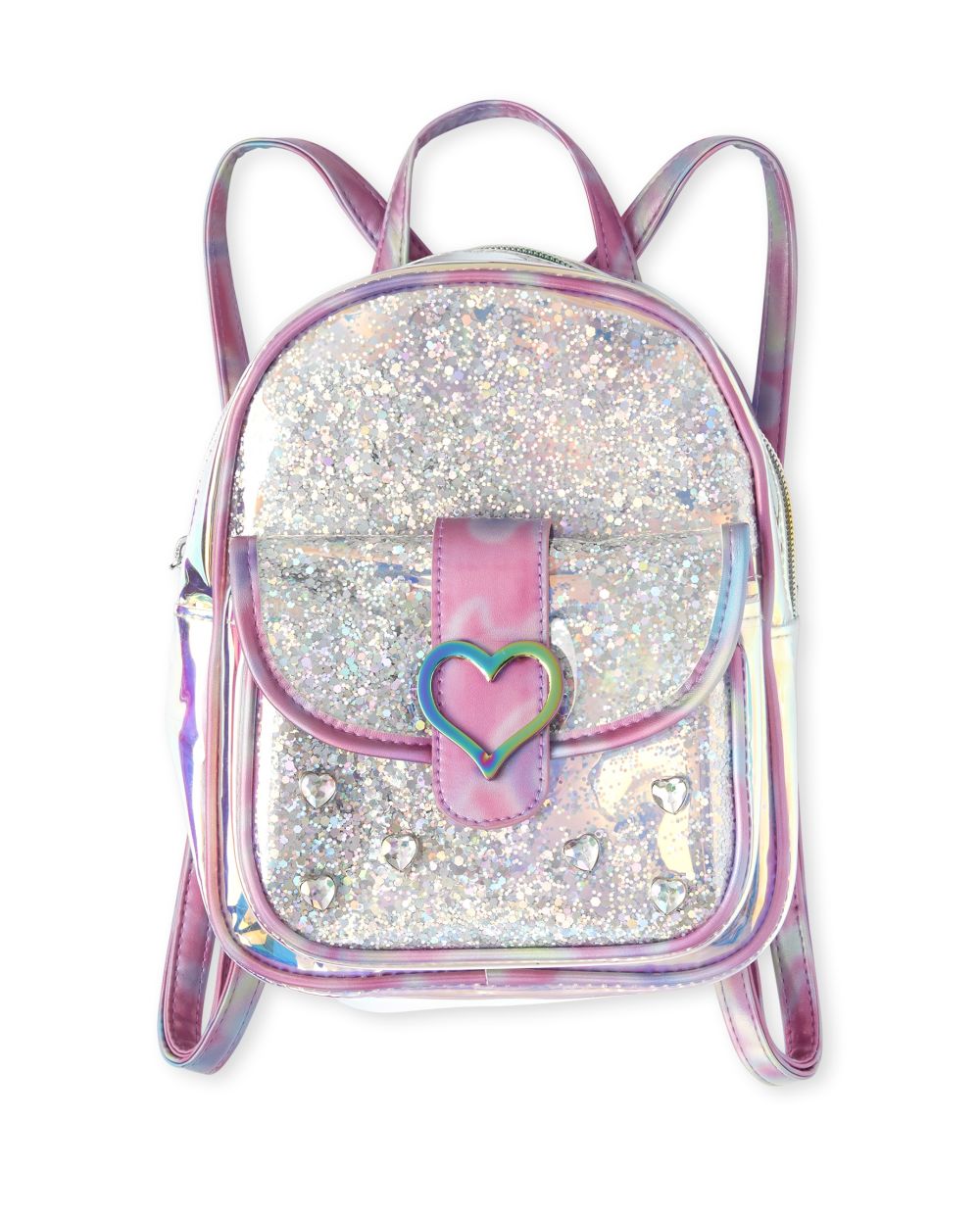 Girls Studded Heart Mini Backpack