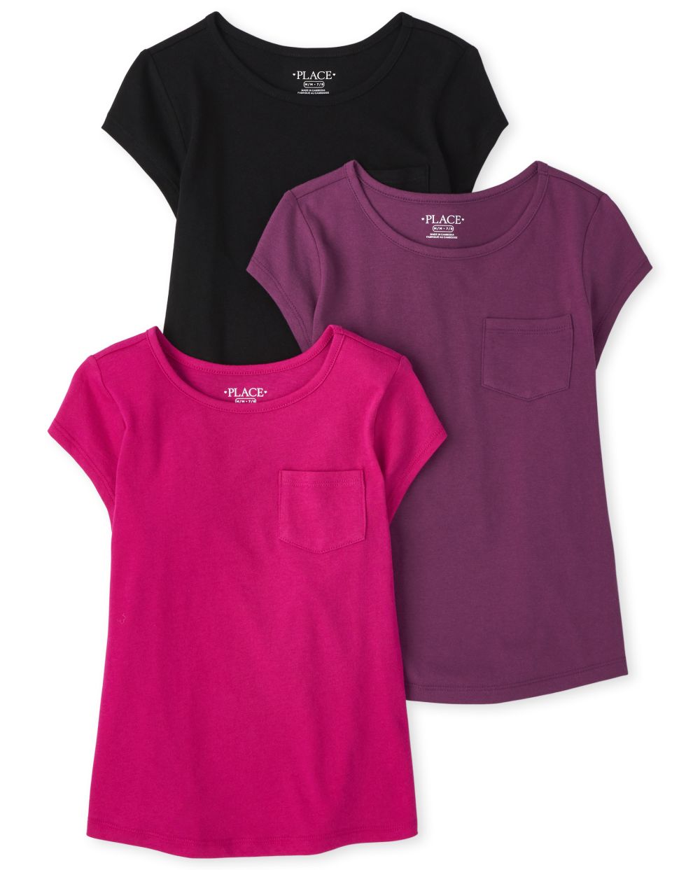 Girls Short Sleeve Basic Layering Tee 3Pack