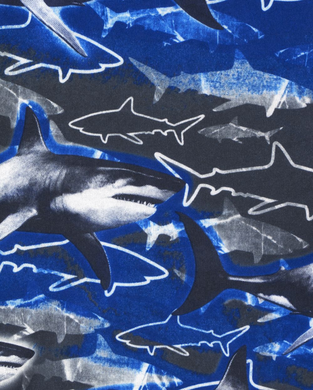 Boys Short Raglan Sleeve Swim Chomp Repeat Shark Pajamas