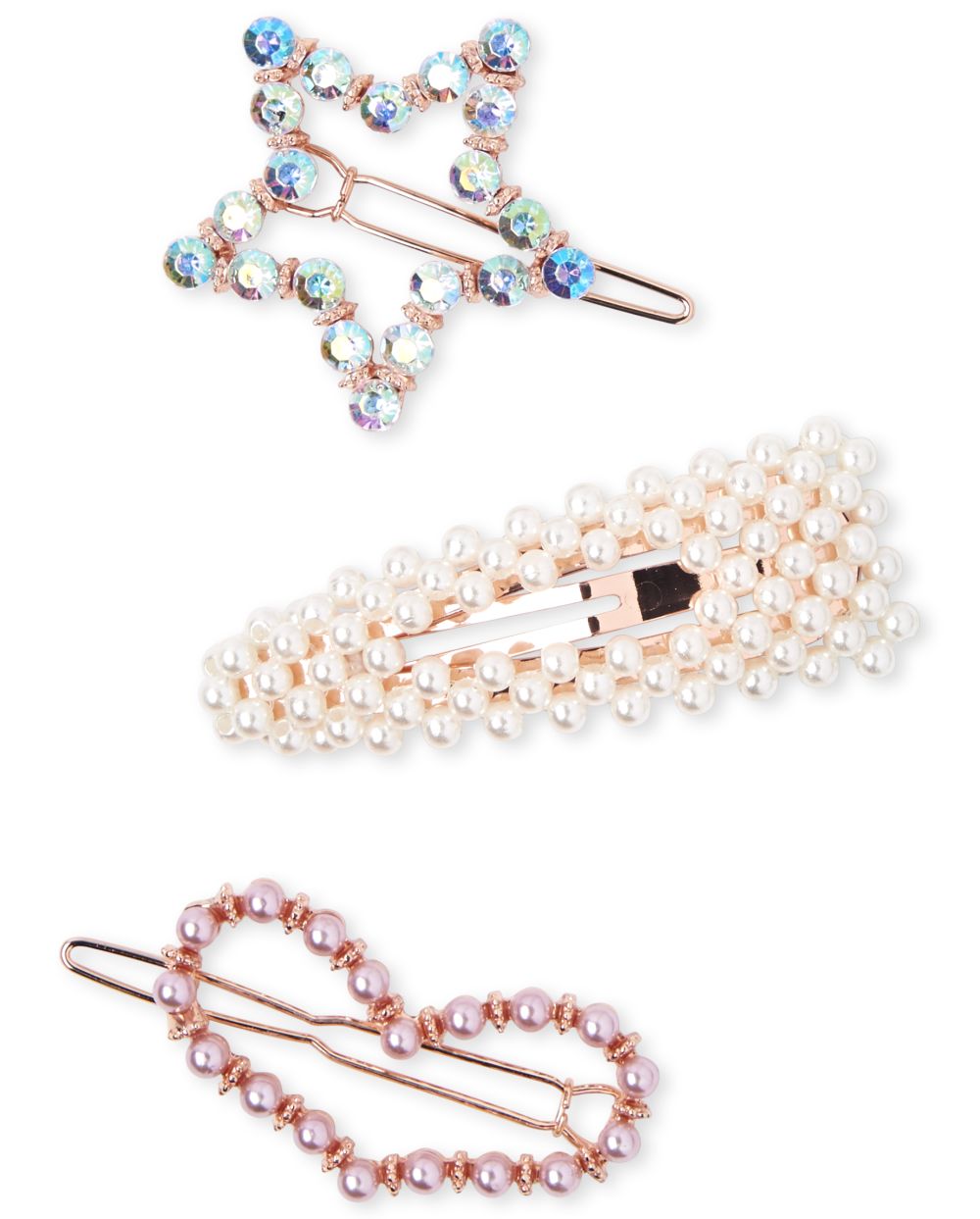 Girls Faux Pearl Hair Clip 3Pack