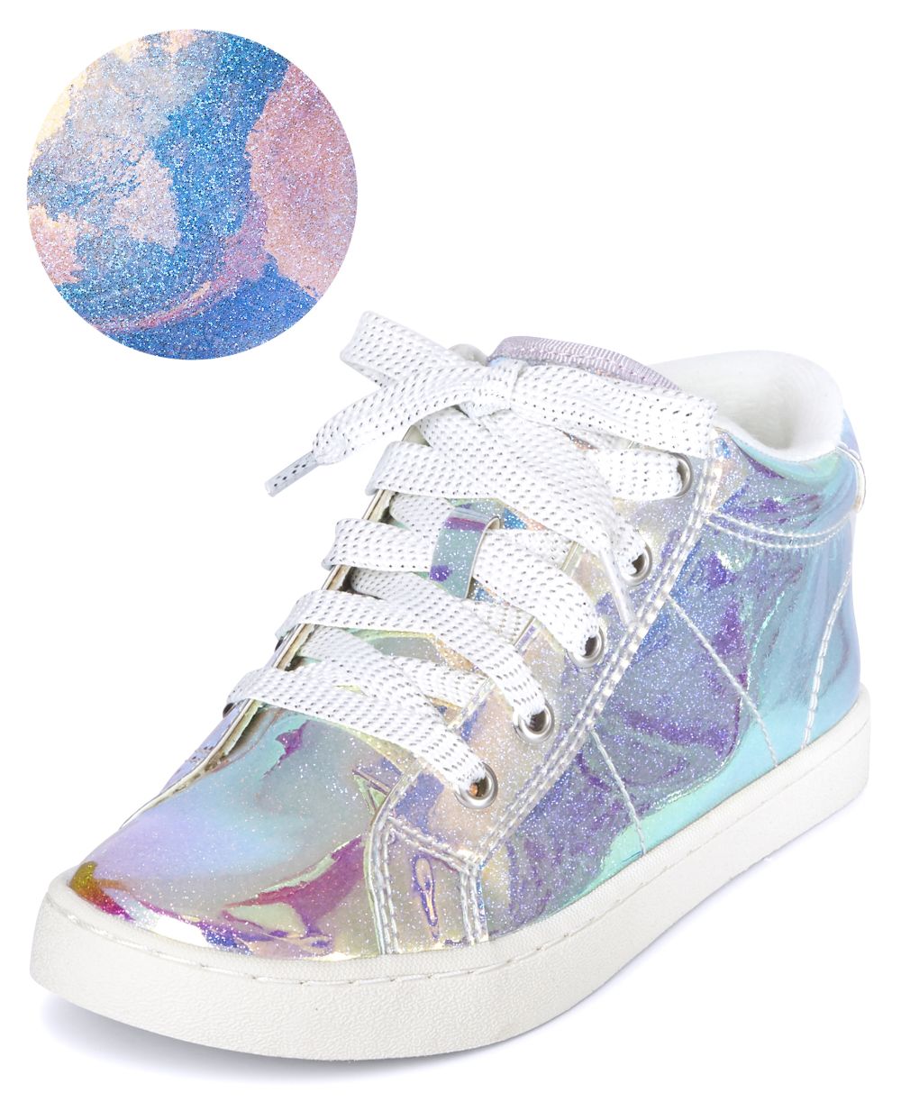 holographic high top sneakers