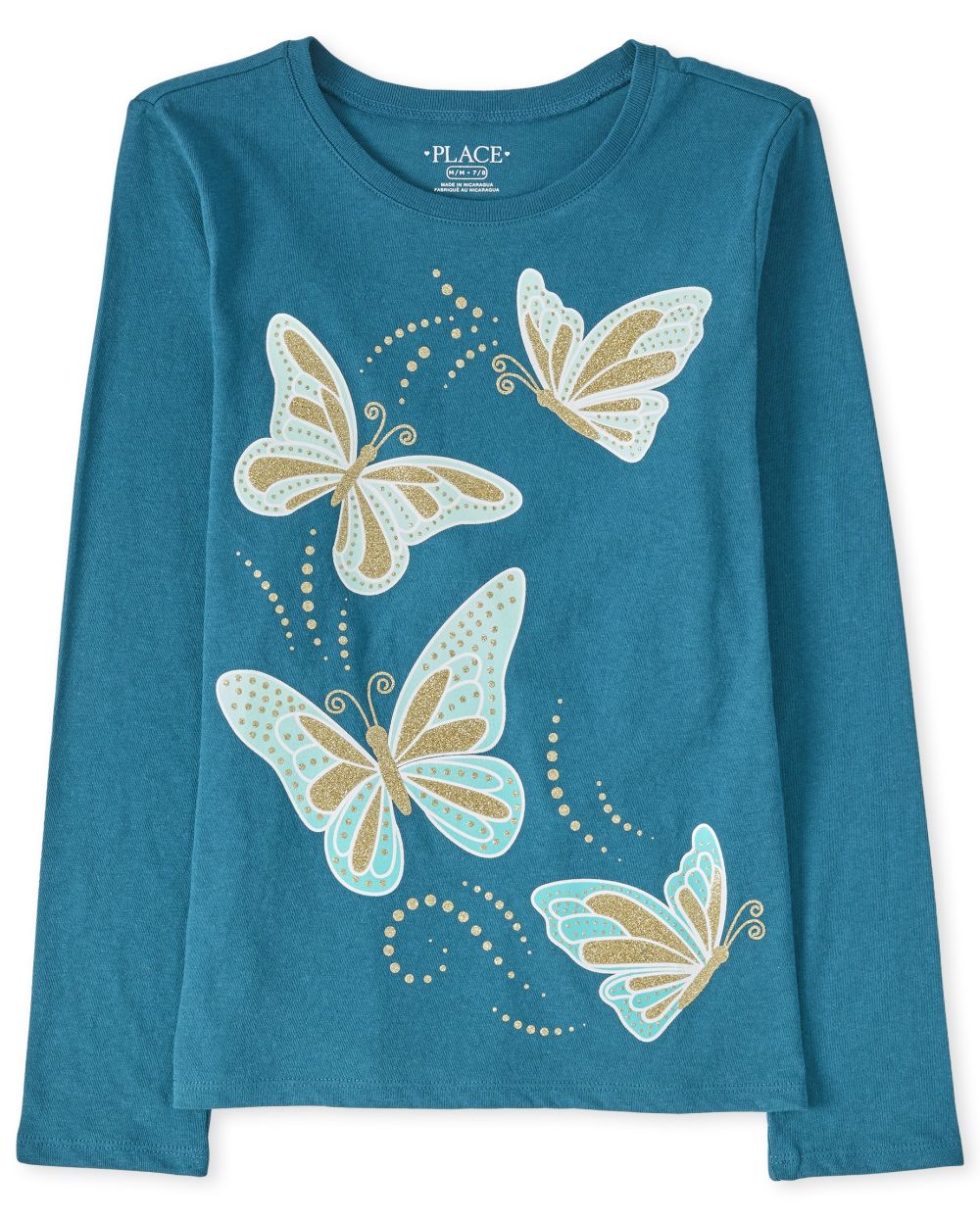 blue butterfly graphic tee