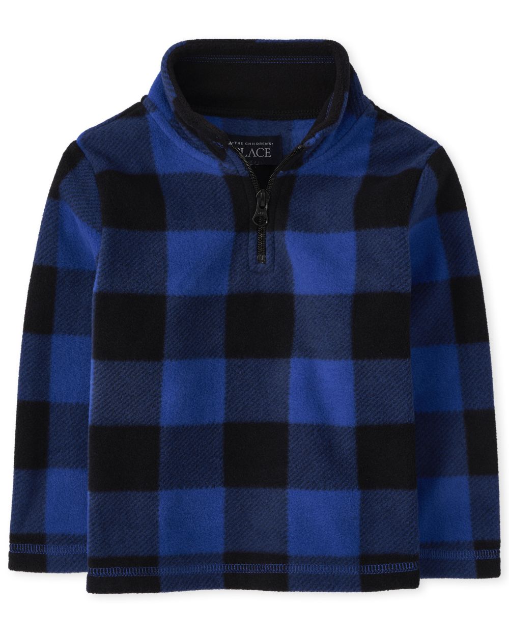 Unisex Toddler Long Sleeve Buffalo Plaid Microfleece Half Zip Pullover