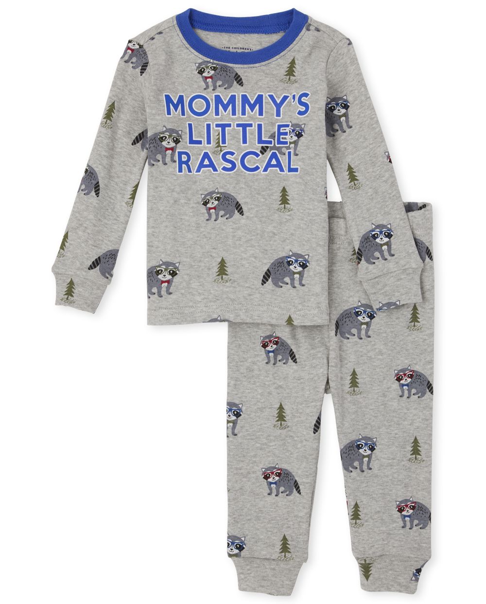 Baby And Toddler Boys Long Sleeve 'Mommy's Little Rascal' Raccoon Print