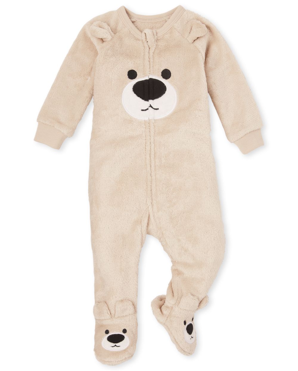Baby And Toddler Boys Long Sleeve Bear Fleece One Piece Pajamas