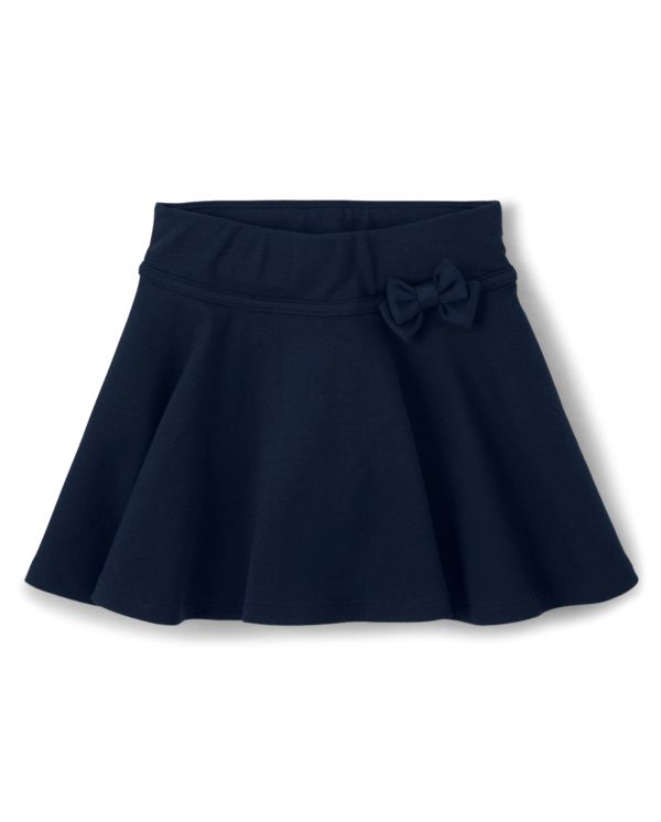 Girls Ponte Bow Skort - Uniform - navy slate