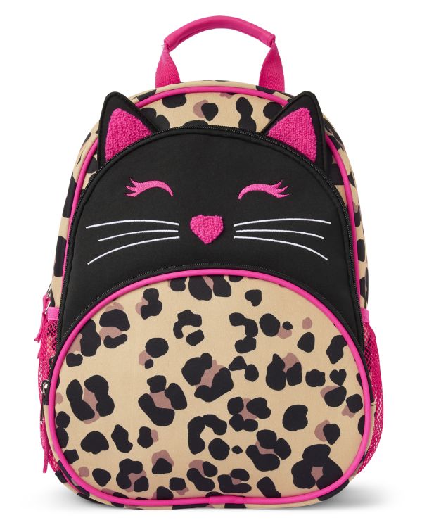Girls Embroidered Cat Backpack - Uniform - multi clr