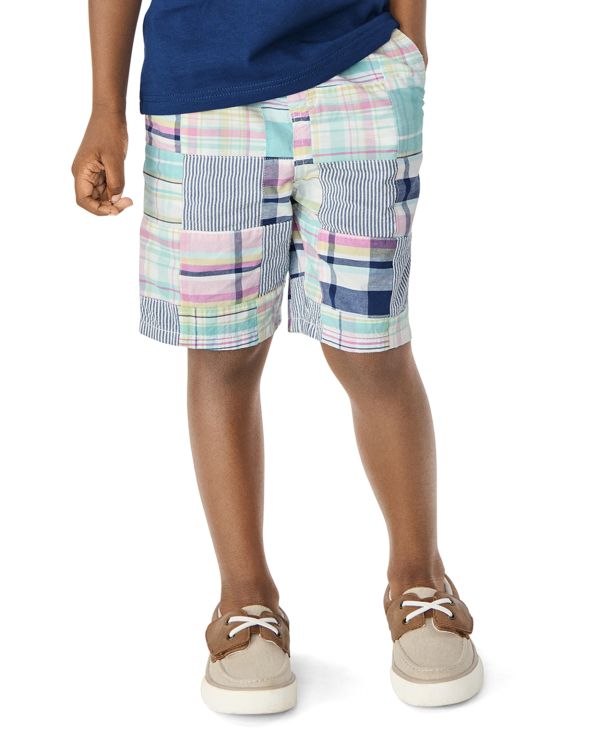 Boys Patchwork Pull On Shorts - Spring Celebrations - simplywht