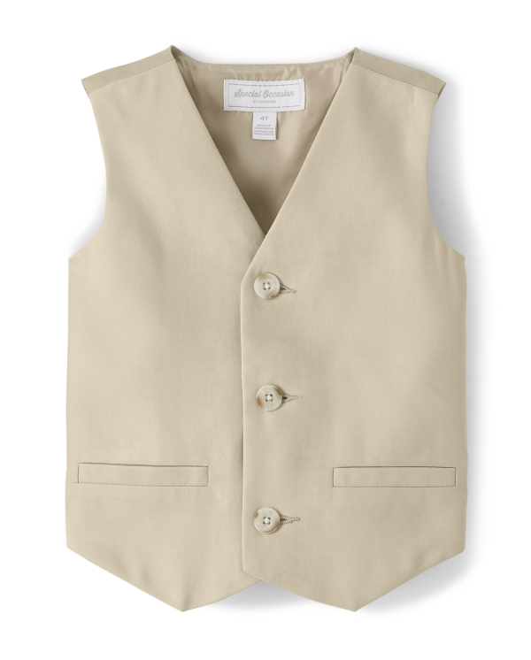 Boys Vest - All Dressed Up - bisquit
