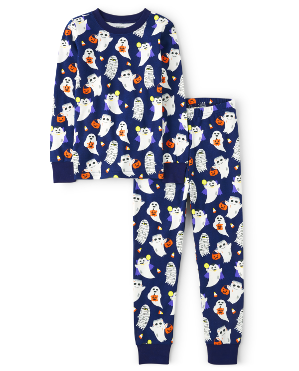 Boys Ghost Snug Fit Cotton Pajamas - Gymmies - multi clr