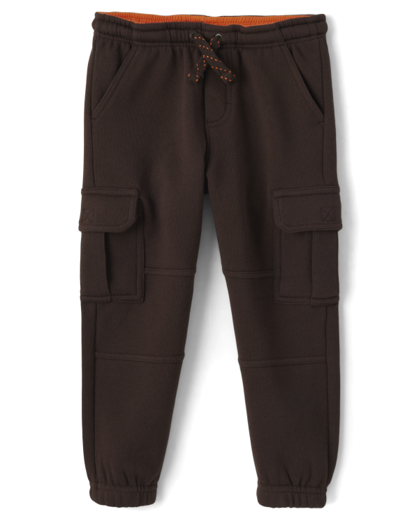 Boys Fleece Jogger Pants - Lil' Pumpkin - brown bear