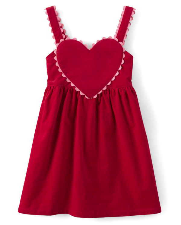 Girls Heart Skirtall - Mini Valentine - red