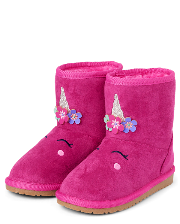 Girls Unicorn Boots - Dino Friends - pink