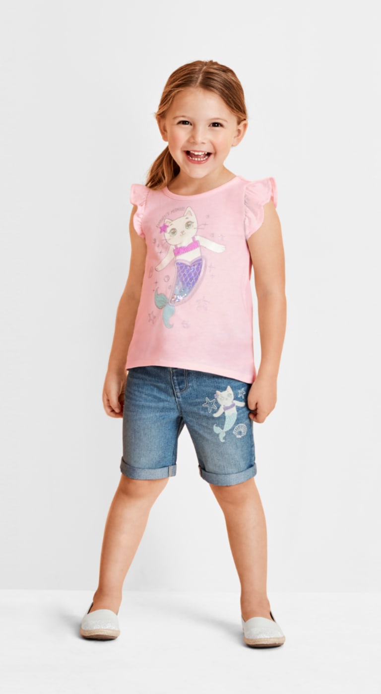 Gymboree Girls Little Solid Midi Shorts