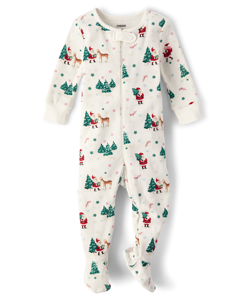 Baby Santa Thermal Footed One Piece Pajamas