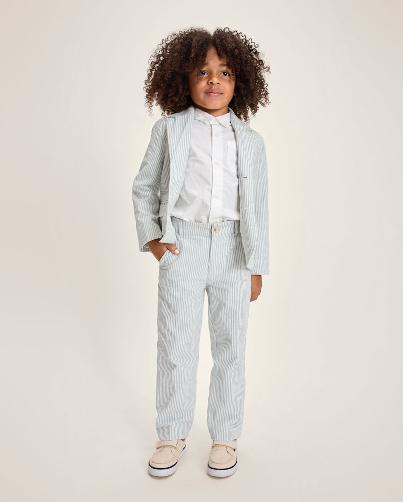 Boys Striped Linen-Blend Blazer - Special Occasions