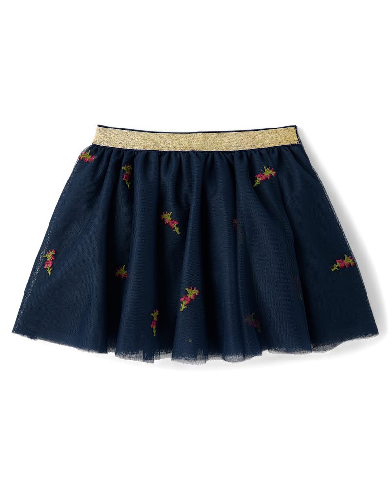 Girls Embroidered Floral Tutu Skirt - Countryside Manor