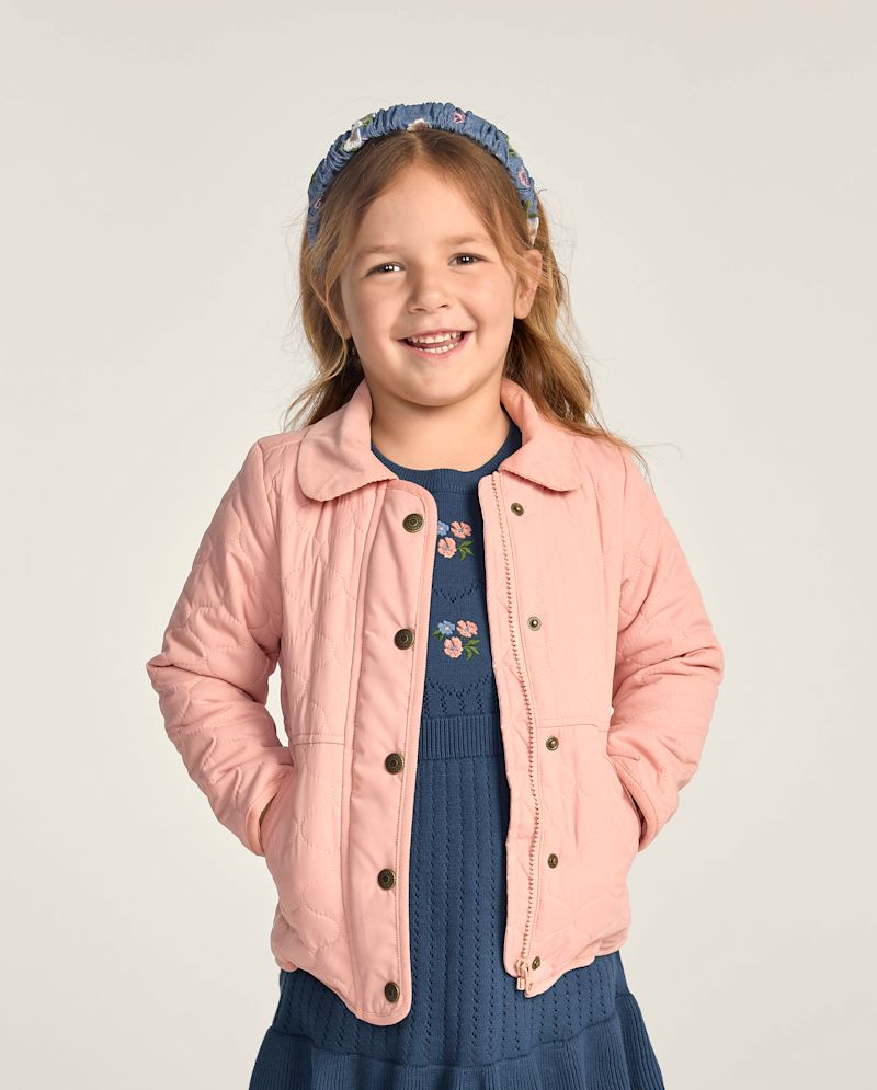 Girls Quilted Microfleece Lined Barn Jacket - Blue Sky Mountain