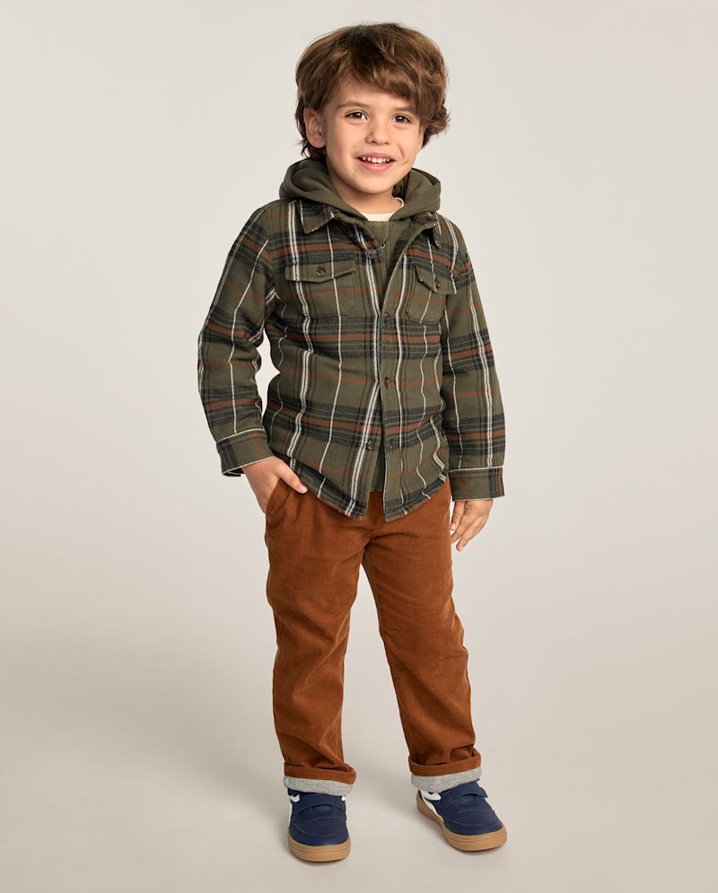 Boys Corduroy Pull On Roll Cuff Pants - Little Essentials