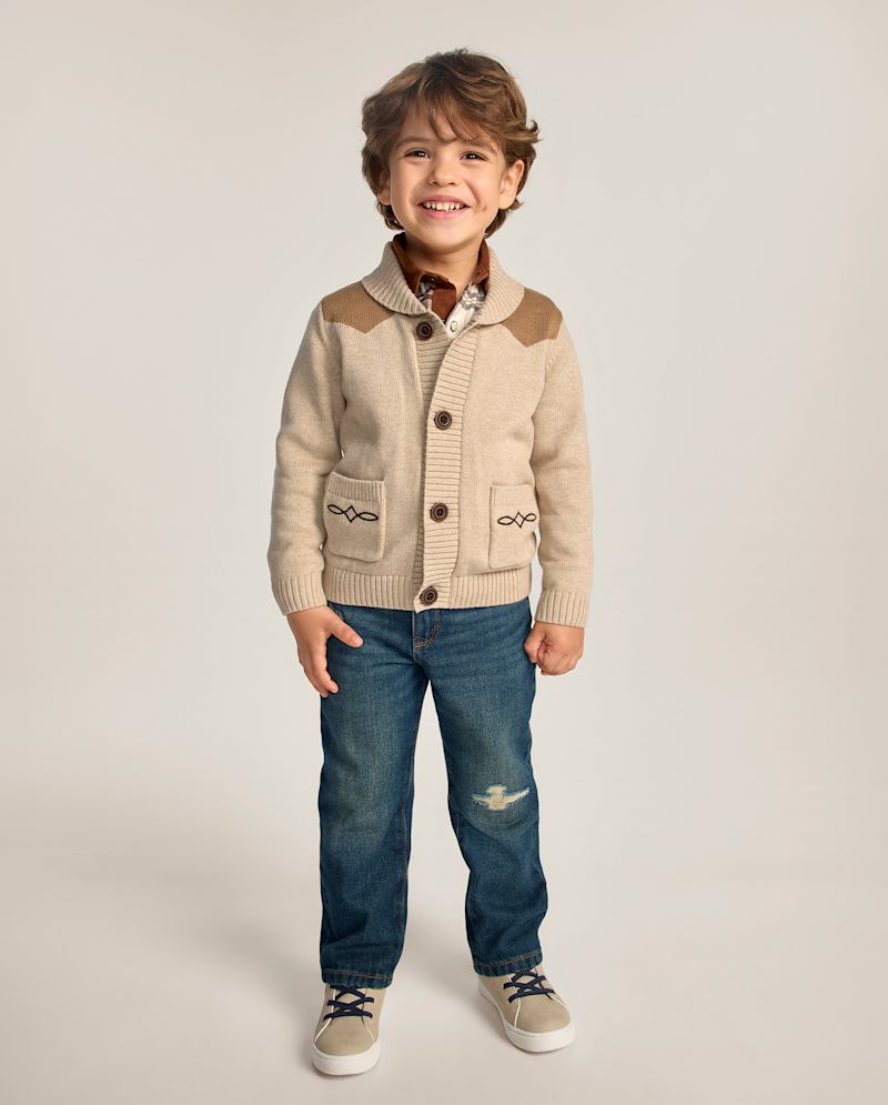Boys Ripped Relaxed Jeans - Blue Sky Mountain