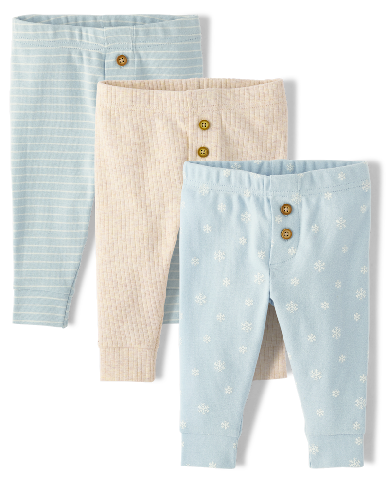 Baby Boys Snowflake Pants 3-Pack