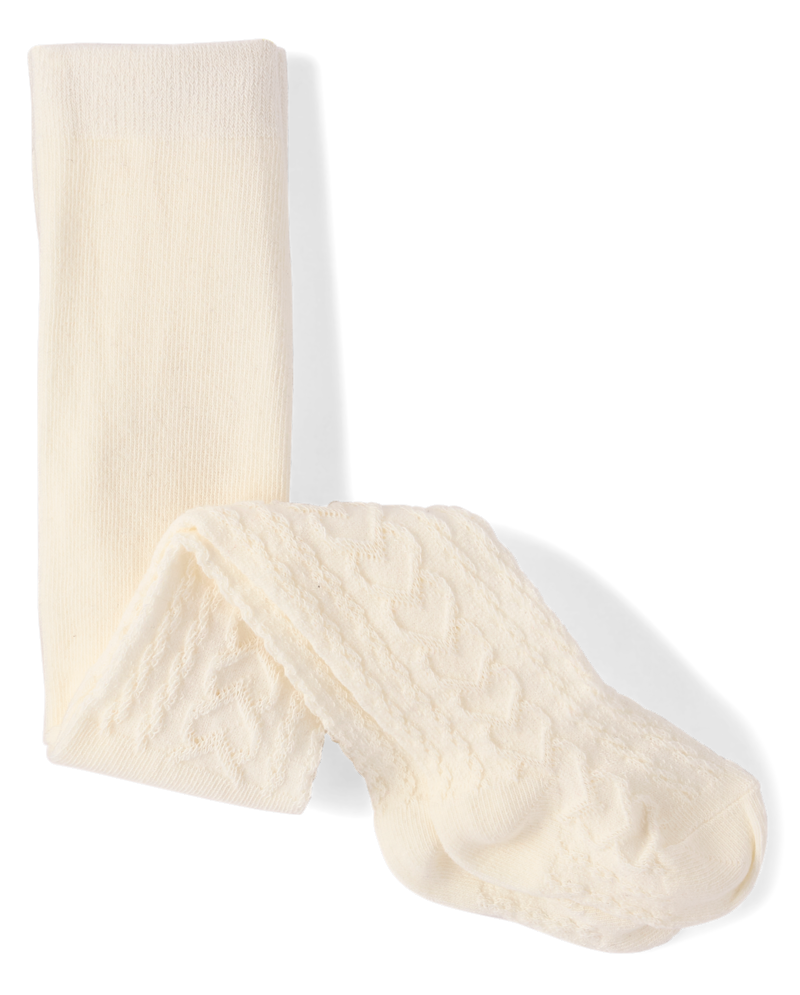 Baby Girls Heart Cable Knit Tights - Little Essentials