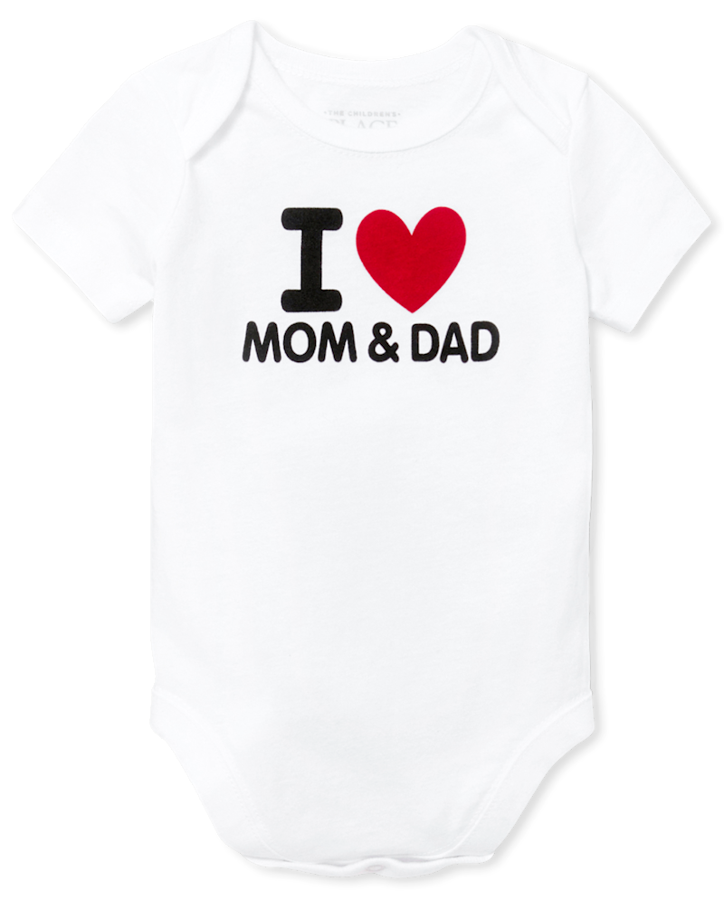 Baby Mom And Dad Graphic Bodysuit