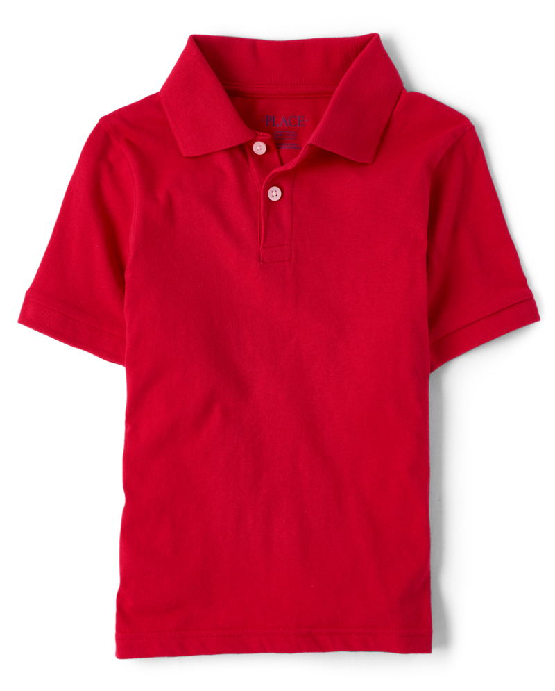 Boys Uniform Soft Jersey Polo - red
