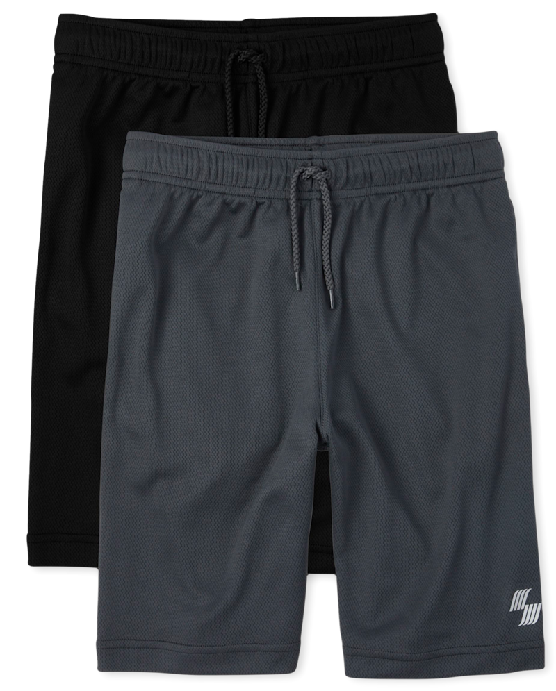 Boys Quick Dry Mesh Basketball Shorts 2-Pack - multi