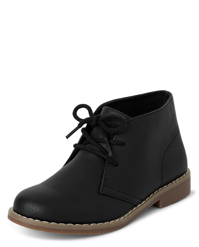 Boys Lace Up Boots - black