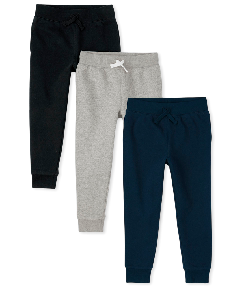 Boys Fleece Jogger Pants 3-Pack - multi