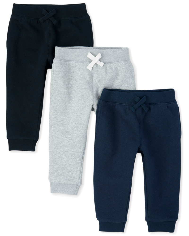 Baby And Toddler Boys Fleece Jogger Pants 3-Pack - multi