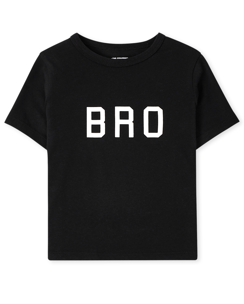Baby And Toddler Boys Matching Family Bro Graphic Tee - black