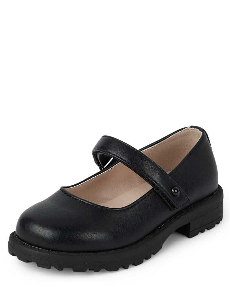 Toddler Girls Platform Mary Jane Shoes - black