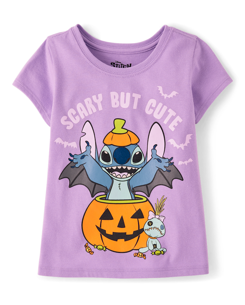 Baby And Toddler Girls Stitch™ Halloween Graphic Tee - purple
