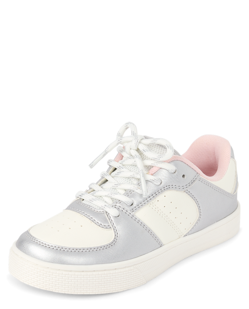 Girls Colorblock Low Top Sneakers - metallic