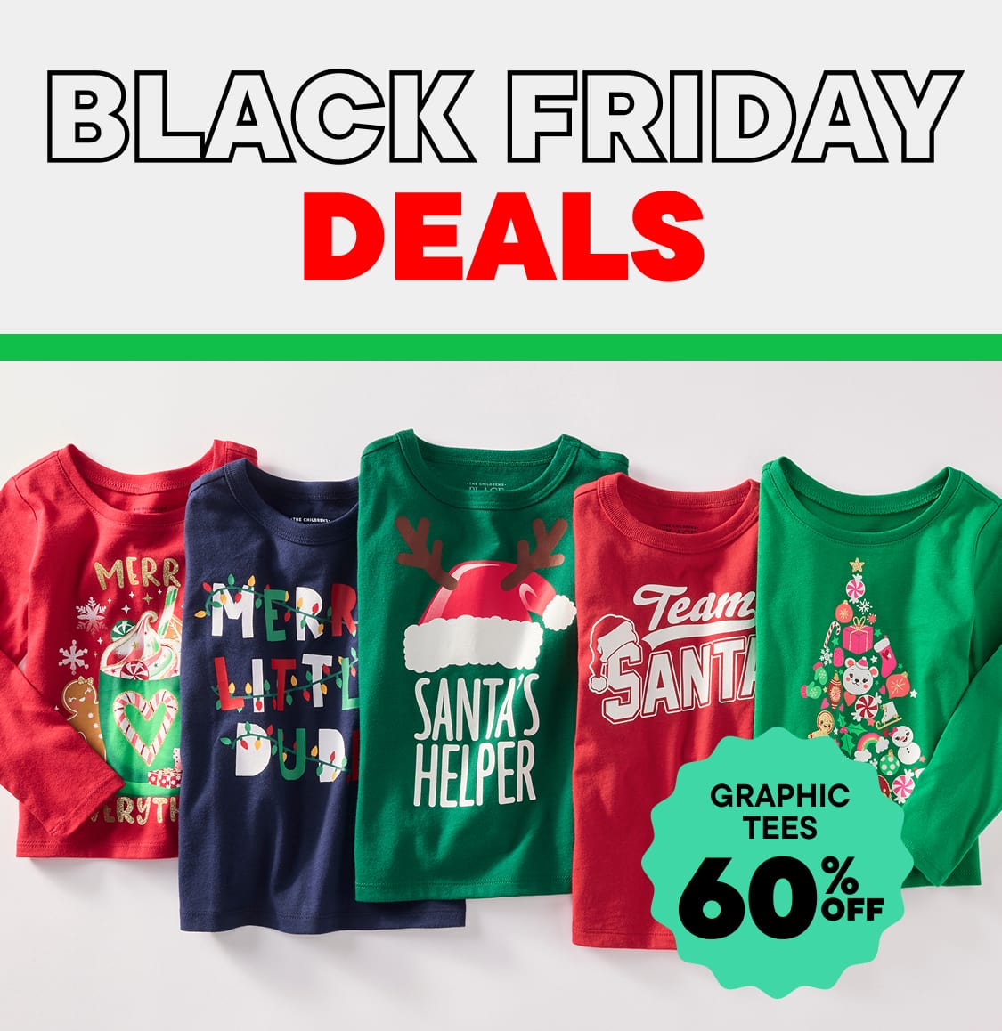 The image displays the word "FRIDAY" in large, bold text against a white background, with the text "BLACK FRIDAY SAVINGS HAPPENING NOW" and "NO CODE NEEDED!" below it. The background has a green gradient effect.