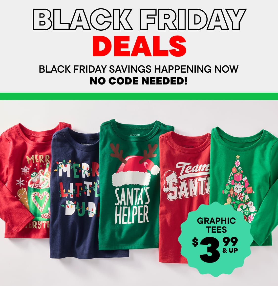 La imagen muestra la palabra «VIERNES» en letras grandes y en negrita, con el texto «¡AHORROS DE BLACK FRIDAY AHORA!» y «¡NO SE NECESITA CÓDIGO!» debajo. El fondo es blanco liso, con un gráfico de precio en verde a la derecha.