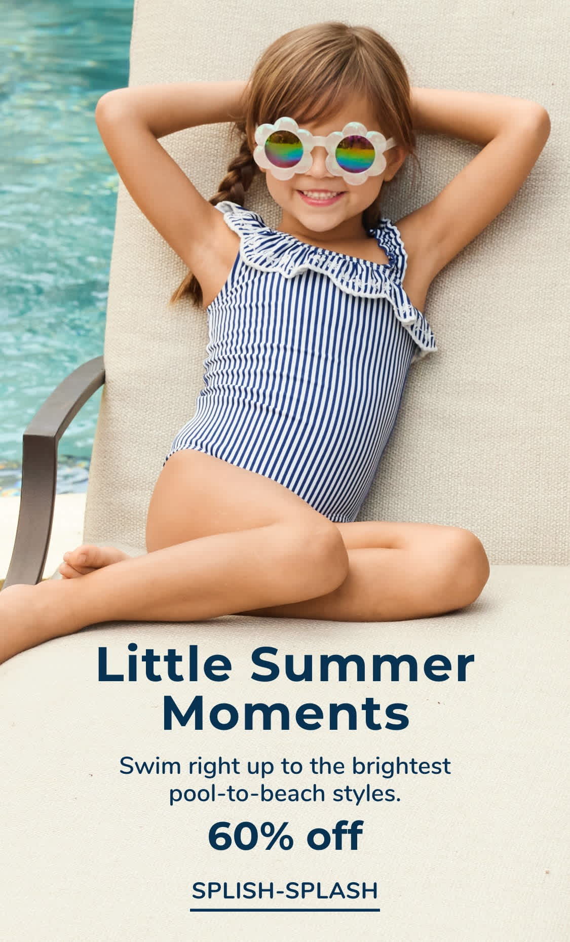 Little Summer Moments Swim right up to the brightest pool-to-beach styles.