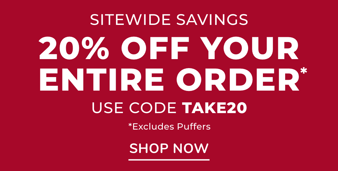 20% OFF YOUR ENTIRE order
