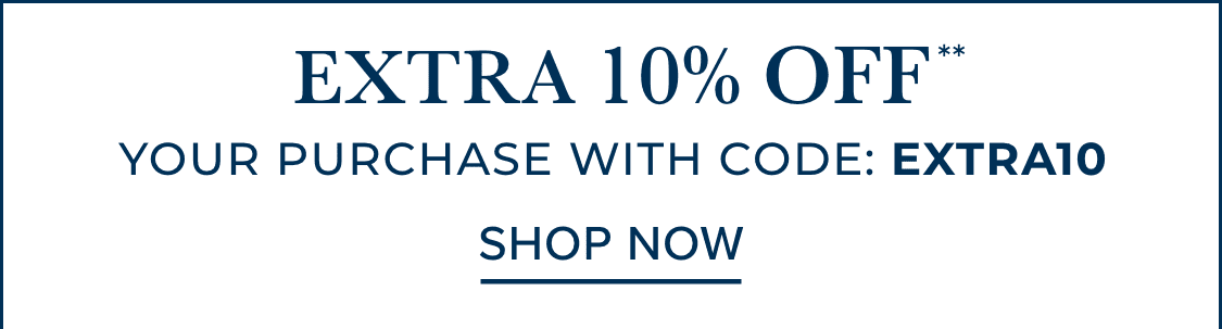 The image displays text in a navy blue color against a plain background, stating "TRA 10% OFF CHASE WITH CODE" and "SHOP NOW" below.