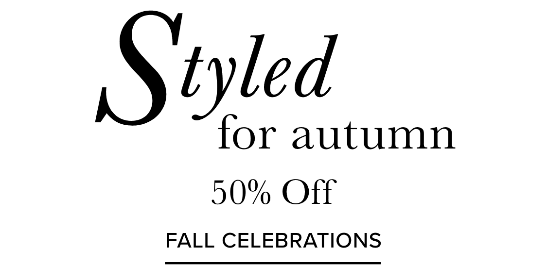 The image displays the text "Autumn has arrived" in a stylized font, along with the announcement of a 40% off sale for "Fall Celebrations". The background is a plain white surface, allowing the bold black text to stand out prominently.