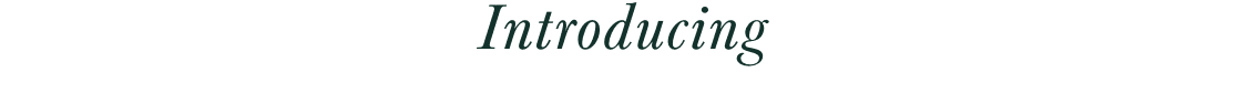 The image displays the word "Introducing" in large, stylized green text against a plain white background.