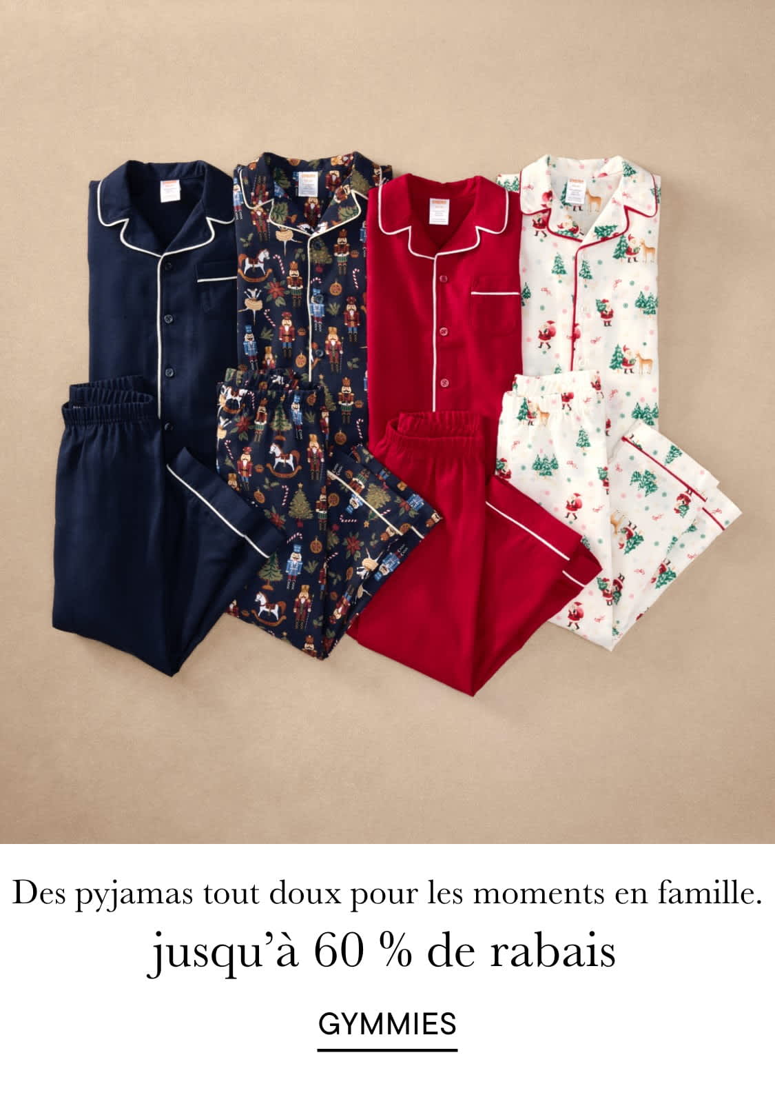 Pyjamas tout doux, parfaits pour se blottir, jusqu'à 60 % de réduction, GYMMIES.