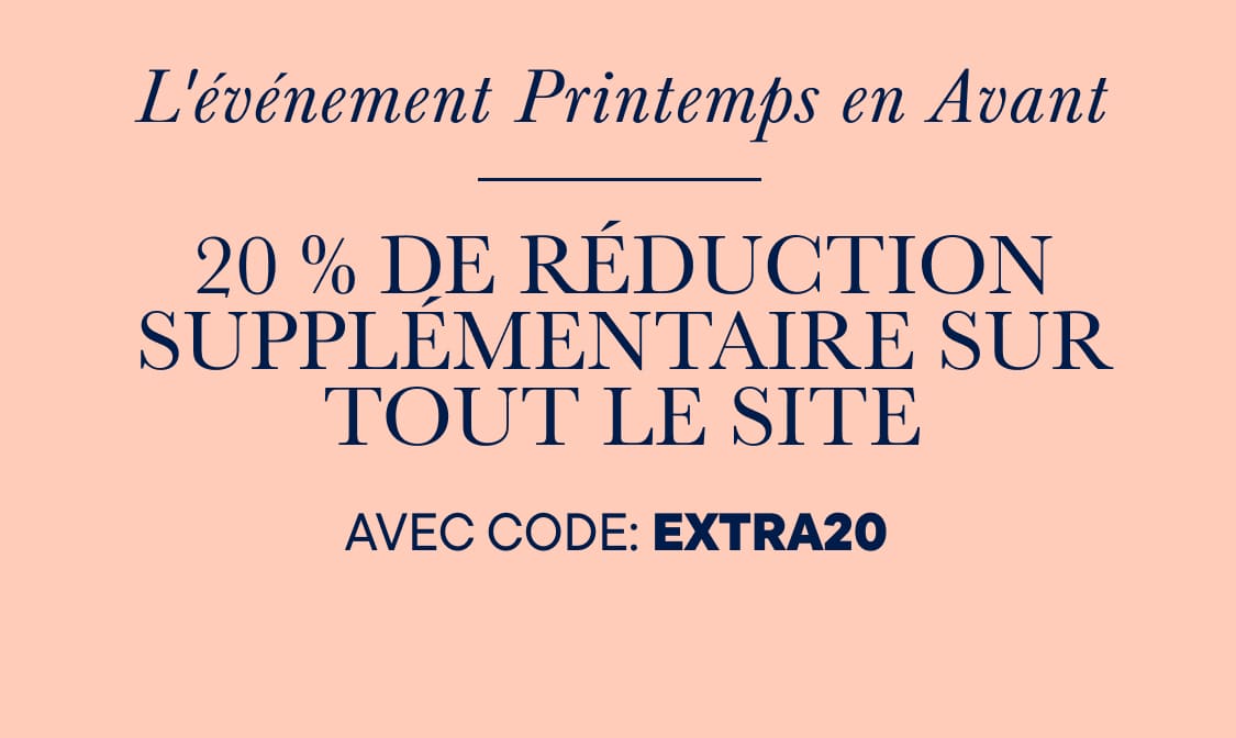 L'image affiche le texte « EXTRA » en gros caractères gras sur un fond couleur pêche, avec le texte « AVEC CODE : EXTRA* » apparaissant en dessous en caractères plus petits.